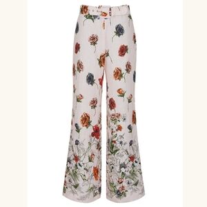 Floral Print Wide-Leg Pants
